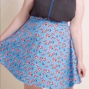 Modcloth Blue Skater Skirt w Sharks & Lifesavers XL